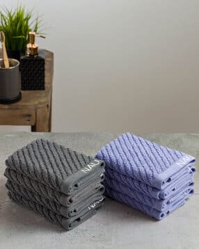 nautica Set of 8 Striped Cotton Face Towels 12" x 12"-picture-28
