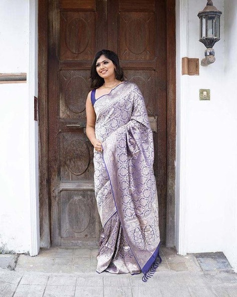 Buy PURPLE Sarees for Women by Indie Picks Online