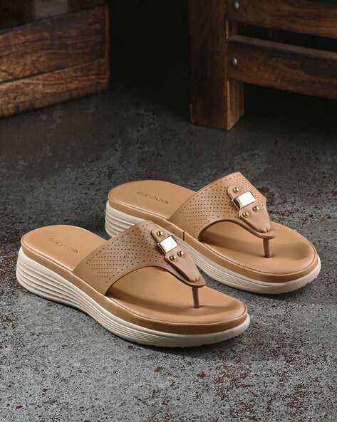 Ladies tan store heeled sandals