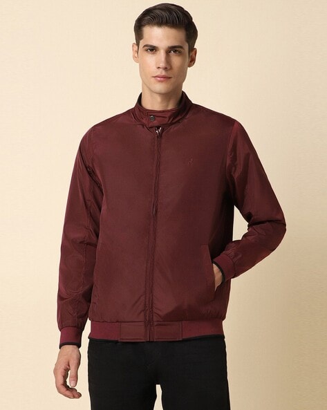 Buy Men Maroon Solid Full Sleeves Casual Jacket Online - 794902 | Allen  Solly