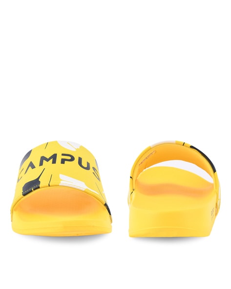 Buy Gold Flip Flop Slippers for Men by Campus Online Ajio