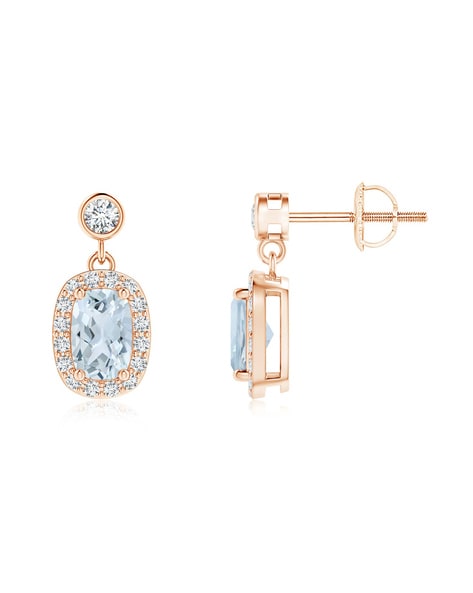 Shop Pink Sapphire and Aquamarine 18K Gold Earring for Women | Gehna