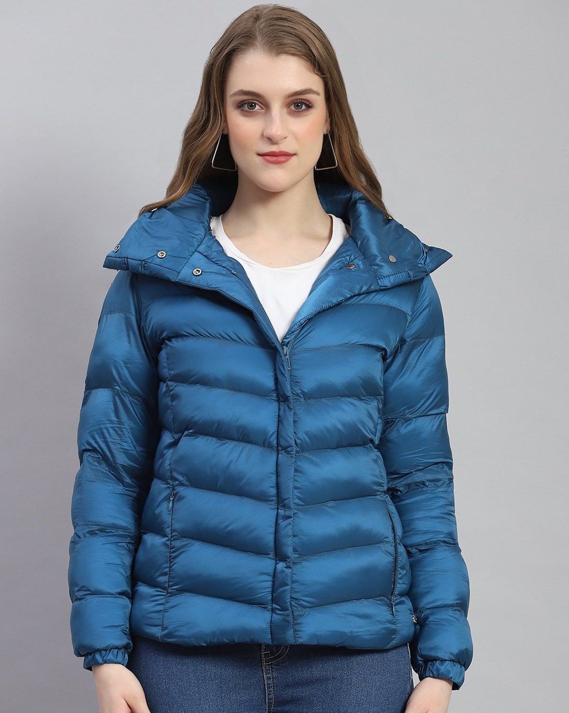 TOWED22 Long Puffer Coat Women,Puffer Jacket Womens Cropped Warm Winter  Coats Sherpa Lined Lapel Zip Up Quilted Jackets Blue,S - Walmart.com