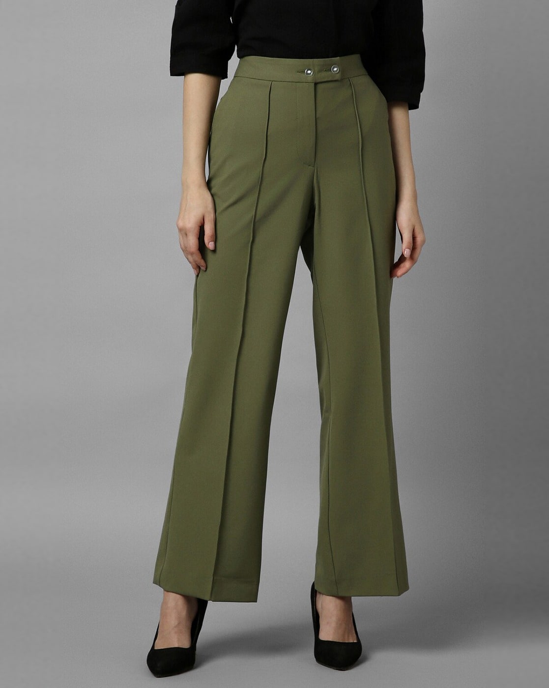 Buy Men Brown Slim Fit Solid Casual Trousers Online - 348096 | Allen Solly