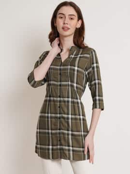hive 91 Checked Tunic with Mandarin Collar-picture-43