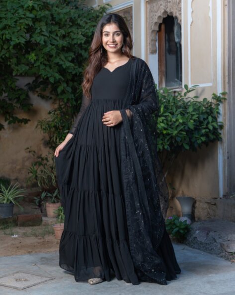 Buy Black Anarkali Online In India - Etsy India