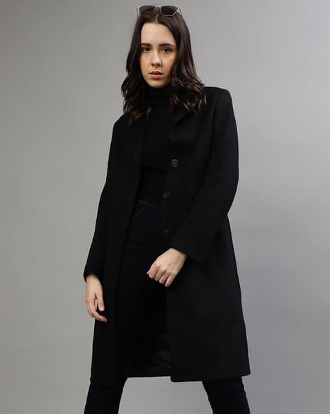 Women Regular Fit Peacoat with Welt Pockets