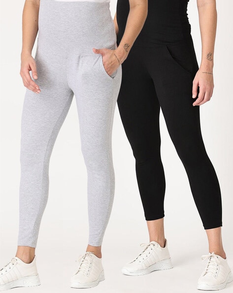 Buy Multicoloured Leggings & Trackpants for Women by THE MOM STORE Online