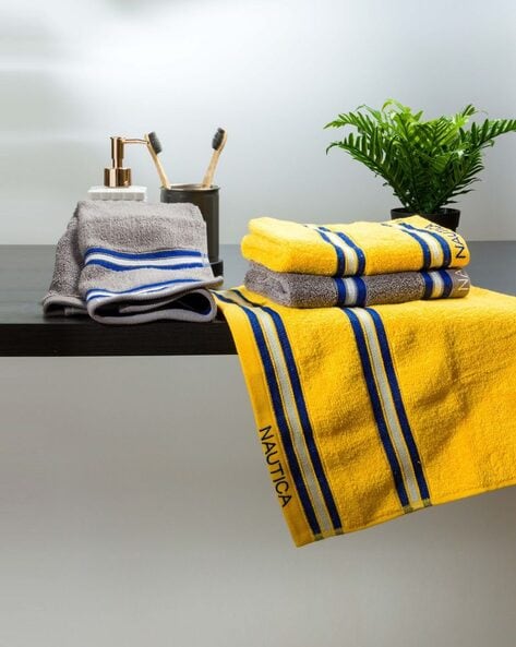 Grey and best sale yellow hand towels