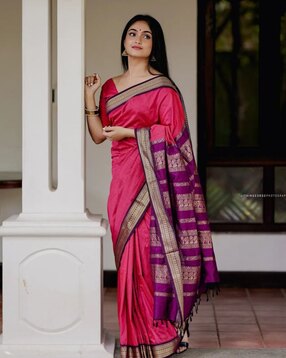 Buy Navy Blue Sarees for Women by Zinzraa Online