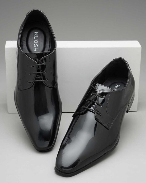 Black shiny formal on sale shoes