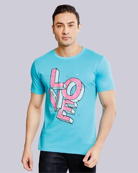 Buy Aqua Blue Tshirts for Men by ECOTT Online