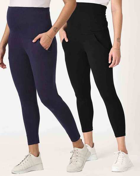 BlissClub Women Navy Maternity The Ultimate MamaMove Leggings - Absolutely  Desi