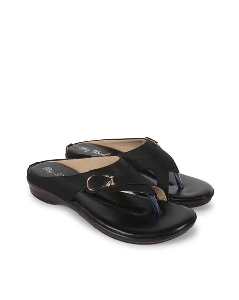 Flat Sandals Ajio Footwear For Ladies Slip-On V-Strap Flat Sandals
