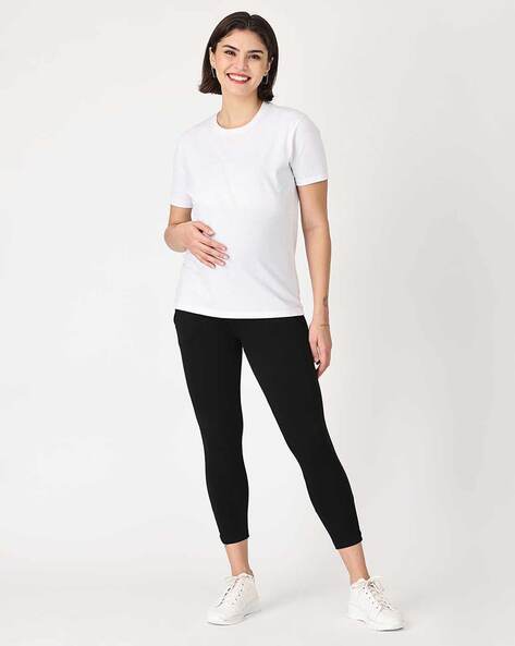 Buy Multicoloured Leggings & Trackpants for Women by THE MOM STORE Online
