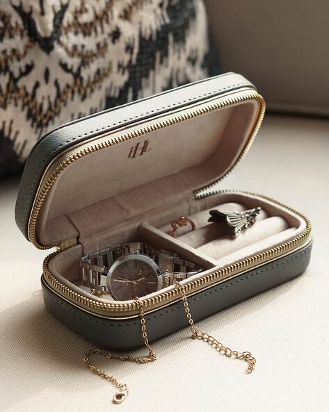 Leather travel hot sale jewellery box