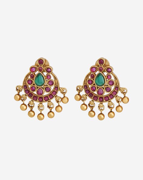 Buy Kushal's Fashion Jewellery Ruby Kundan Earring Ruby - 373229 at  Amazon.in