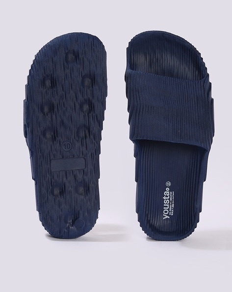 Navy blue designer discount slides