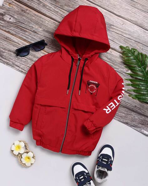 Girls red zip outlet up hoodie