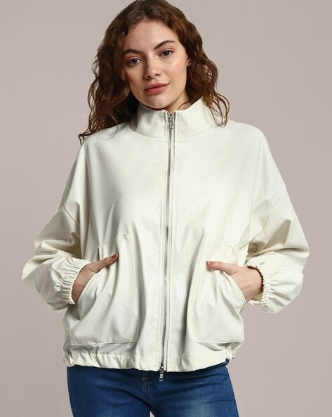 SOFT BOMBER JACKET WITH POCKETS - Ecru | ZARA India