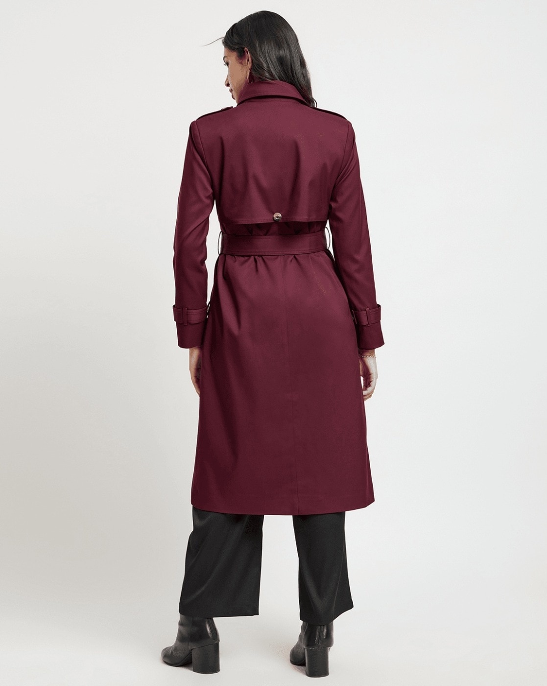 IZABEL LONDON by Pantaloons Maroon Longline Coat