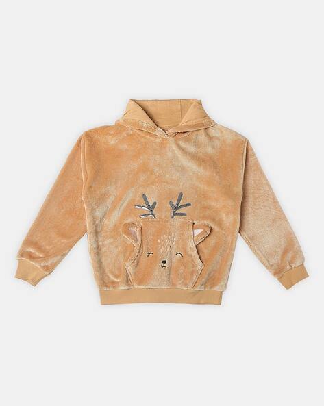 R&B Girls Regular Fit Hoodie with Ribbed Hem