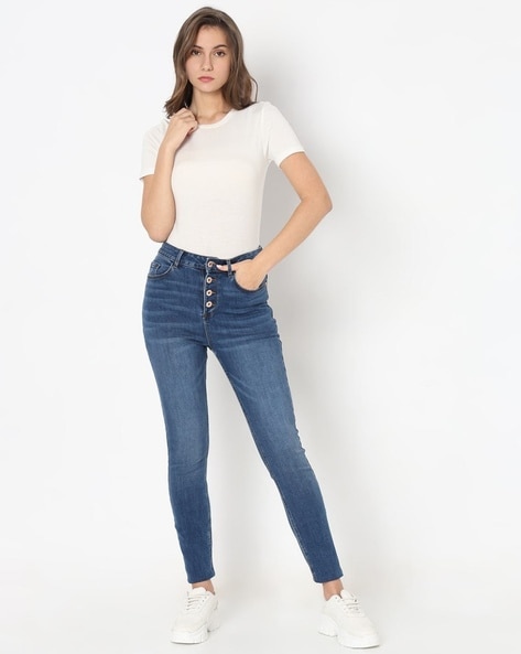 Elasticated womens fashion jeans