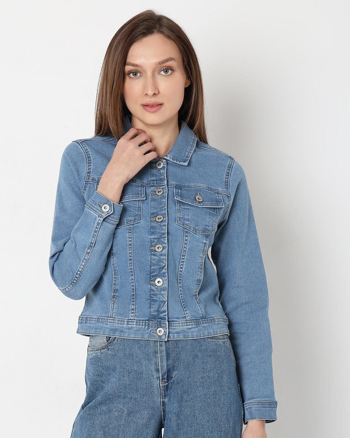 Buy DIMPY GARMENTS Solid Women Regular Denim Jacket (X-Small, Light Blue)  at Amazon.in