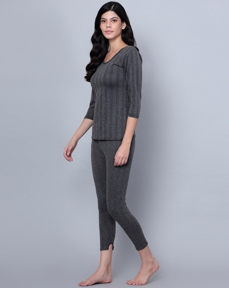 Buy Grey Thermal Wear for Women by HIGH FAME Online