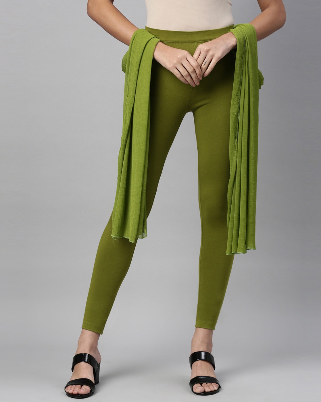 Buy Olive Leggings for Women by Twin Birds Online