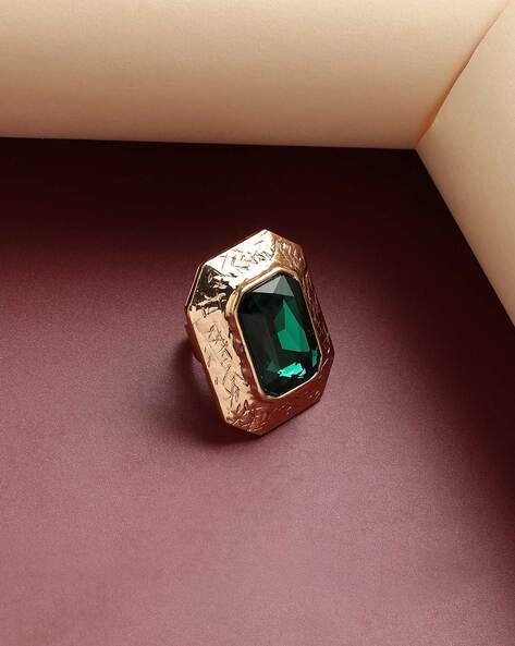 Buy Reflection of You Green Onyx Statement Ring Online in India | Zariin