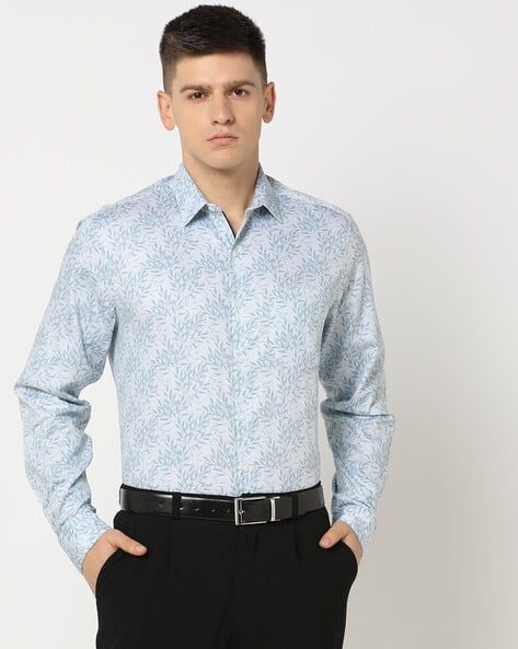 JOHN PLAYERS Men Leaf Print Slim Fit Shirt