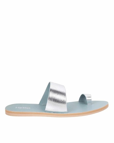 Chainmi Toe Loop Sandal Silver | Leather Shoes | Eric Javits | Eric Javits