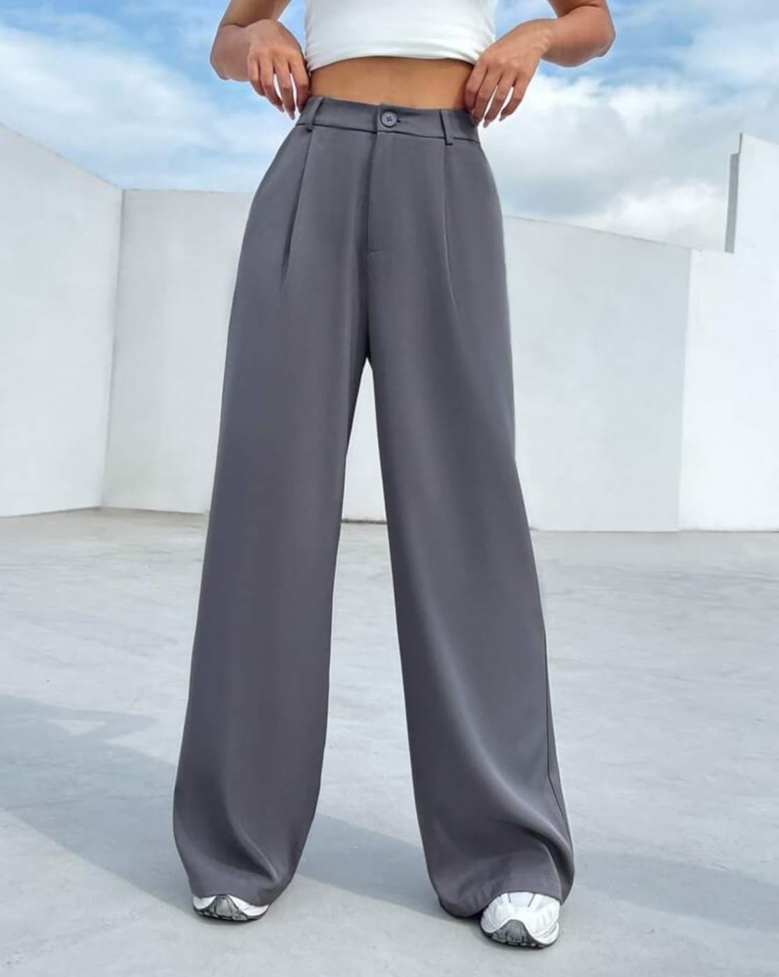 Wool Blend Wide Leg Trousers | SOSANDAR | M&S