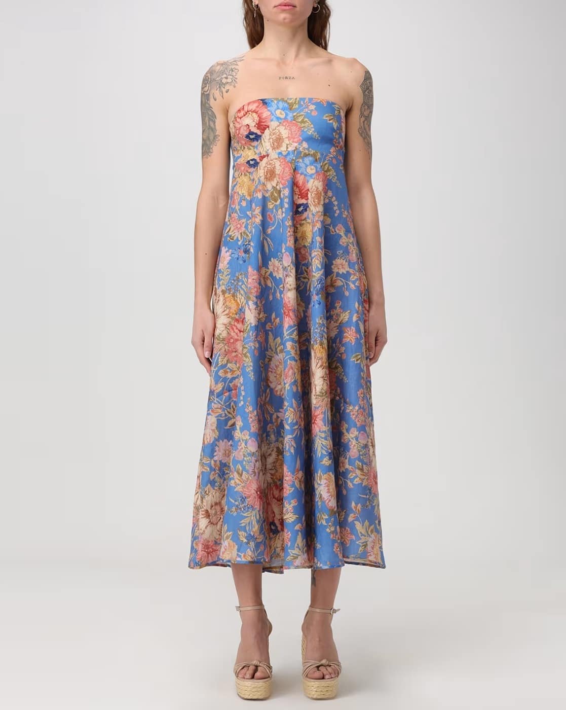 パーティードレス ZIMMERMANN august linen bandeau dress 1982DRS242 Zimmermann August Strapless Linen Dress | Pickle