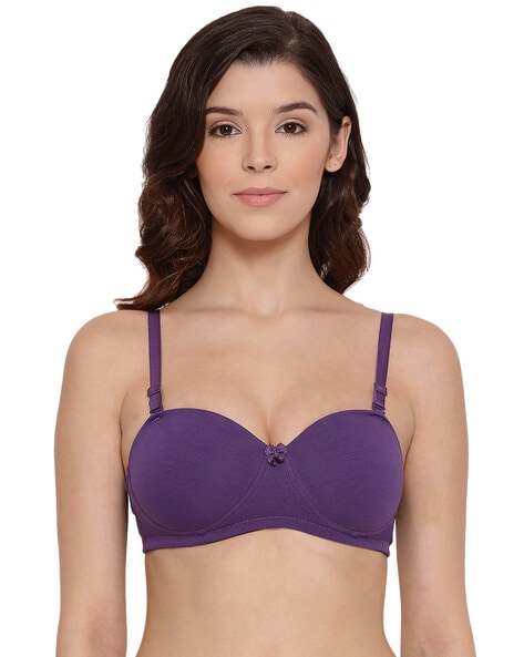 Buy GINGER BY LIFESTYLE Women Purple Solid Bras - 32B at