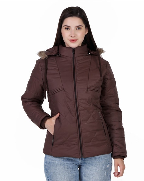 Women Regular Fit Hooded Puffer Jacket