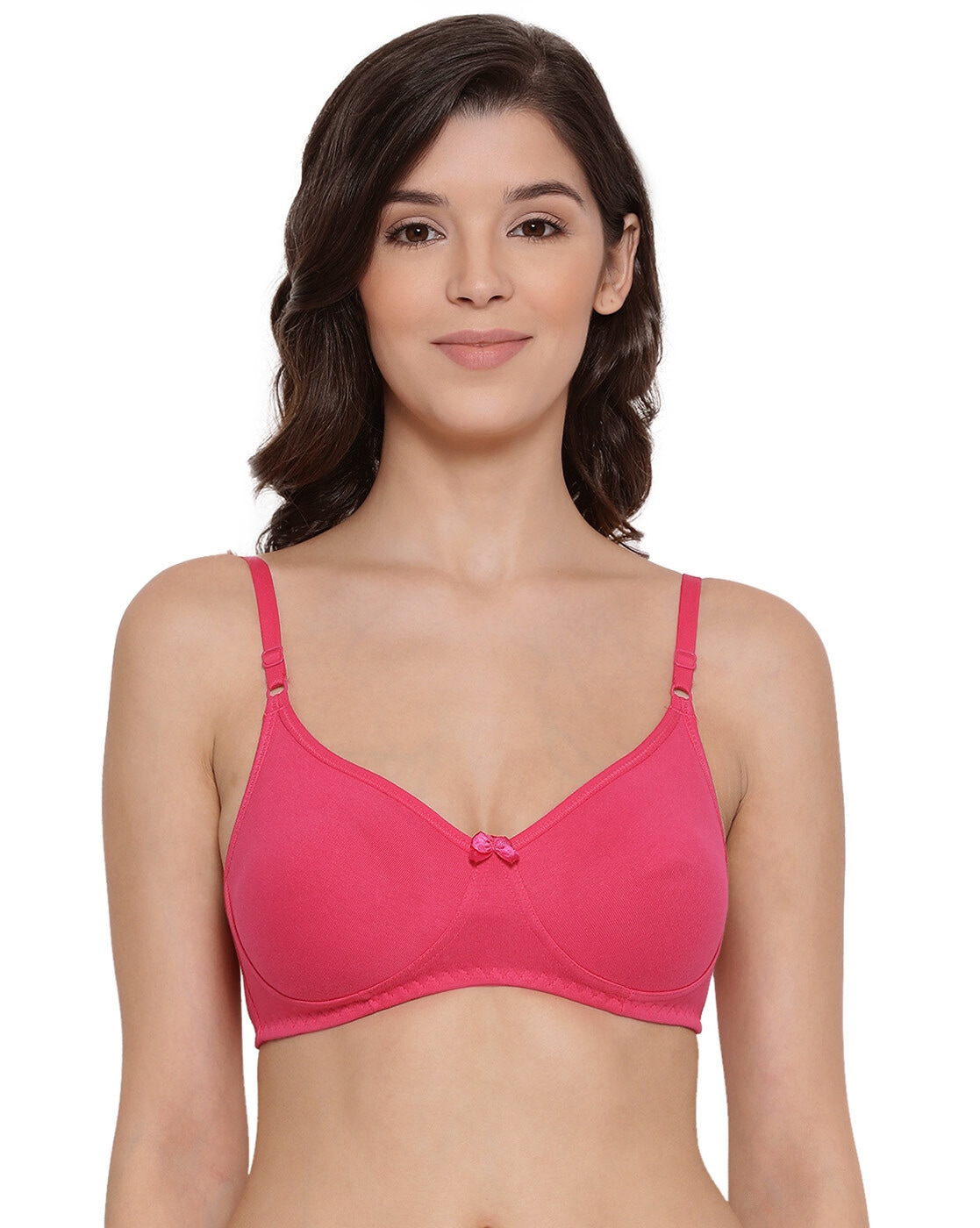 Pack of 2 Cotton Seamless Moulded T-Shirt Bra with Adjustable Strap