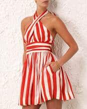 Alight Halter Striped Fit & Flare Dress