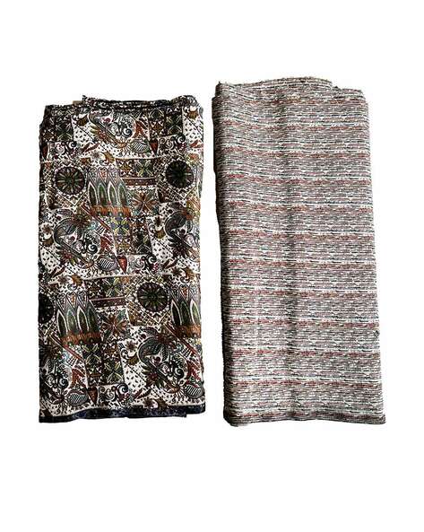 Women Abstract Print Unstitched Dress Material Price in India