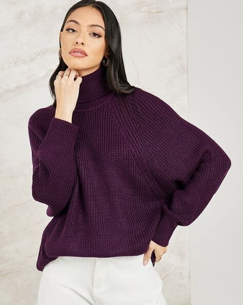 Ribbed Sweater Lilac Turtleneck Buy Purple Sweaters Cardigans