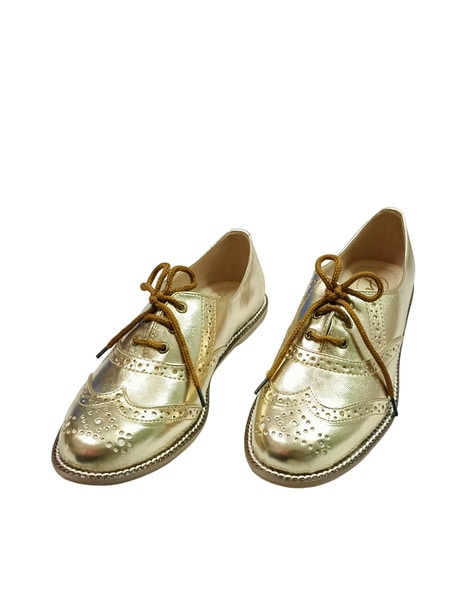 Gold oxford hot sale shoes womens