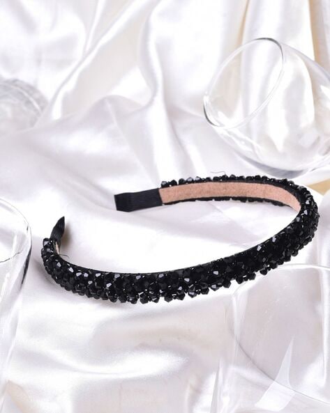 Black beaded online hair accessories