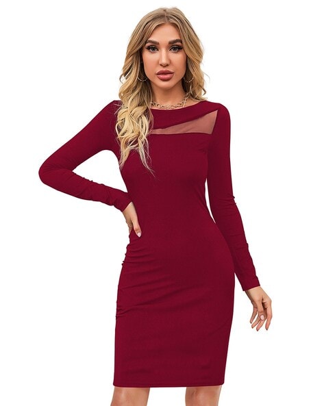 Athena Maroon Bodycon Ruched Maxi Dress – Athena Lifestyle