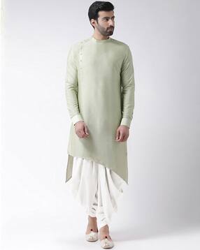 kisah Men Regular Fit Long Kurta with Assymetrical Hem-picture-32