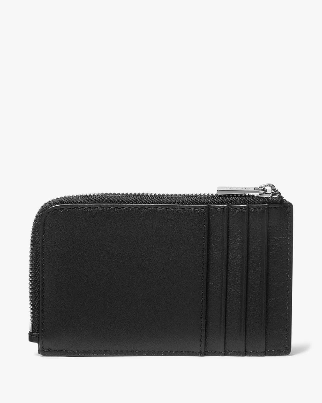 Buy Michael Kors Varick Glap Zip Coin Bi-Fold Wallet | Black Color