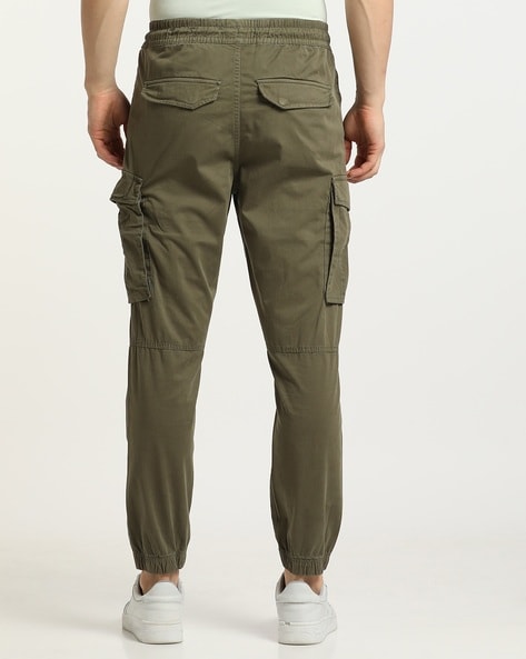 Olive green best sale cargo joggers mens