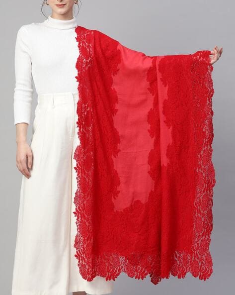 Women Shawl with Lace Border Price in India