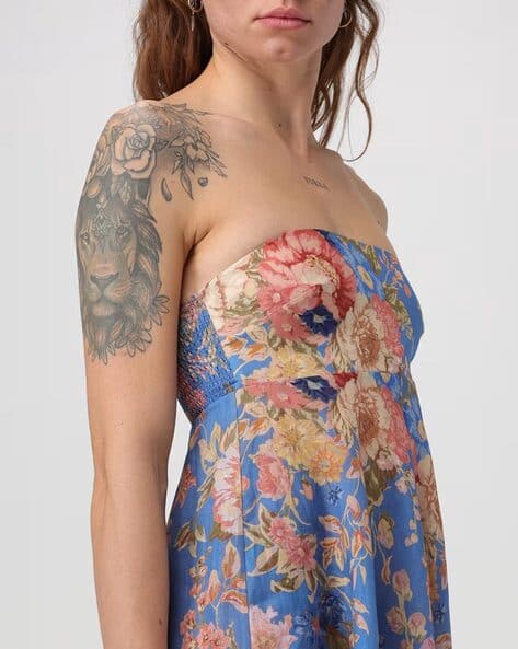 パーティードレス ZIMMERMANN august linen bandeau dress 1982DRS242 Zimmermann August Bandeau Midi Dress | italist