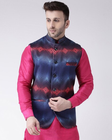 Buy House Of Pataudi Men Brown Black Checked Reversible Pure Cotton Nehru  Jacket - Nehru Jackets for Men 7449544 | Myntra